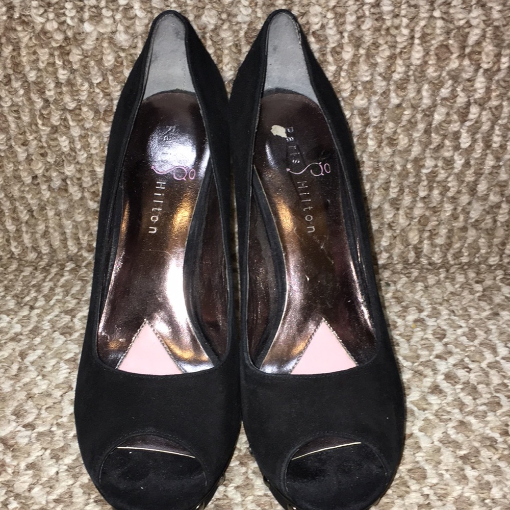 Paris Hilton Red Bottom real sueded NWT platform pumps - Picture 3 of 5